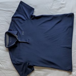 Under Armour Heat Gear short sleeve polo shirt wicking Blue Size: XL